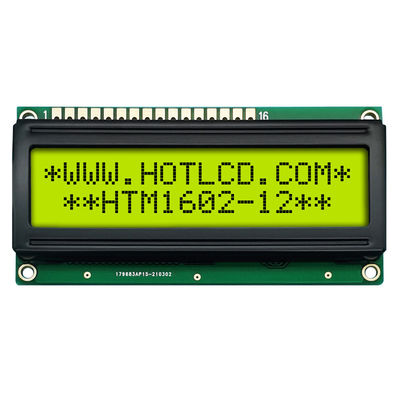 16x2 मीडियम कैरेक्टर LCD मॉड्यूल पीला हरा रंग HTM1602-12