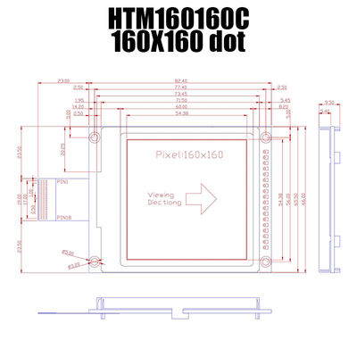 व्हाइट बैकलाइट UC1698 HTM160160C के साथ 160X160 FSTN ग्राफिक एलसीडी मॉड्यूल