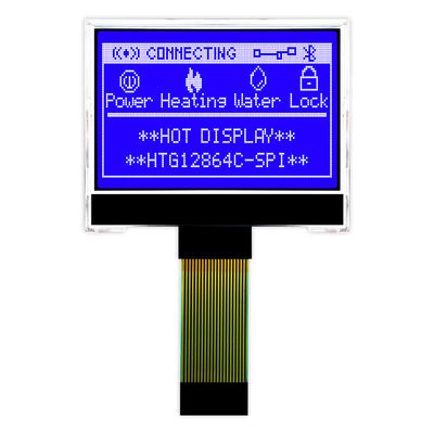 व्हाइट साइड बैकलाइट HTG12864C-SPI के साथ 128X64 COG LCD मॉड्यूल ST7567 SPI FSTN डिस्प्ले