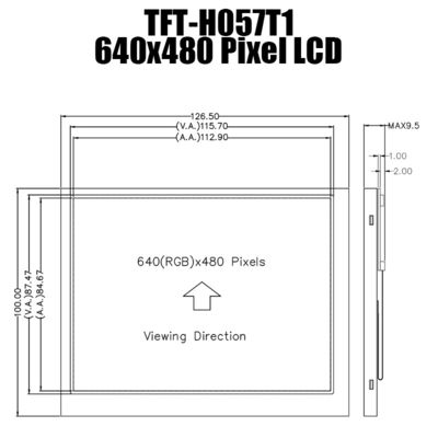 औद्योगिक नियंत्रण के लिए 5.7 इंच 640X480 कैपेसिटिव टच स्क्रीन IPS MIPI TFT LCD पैनल