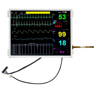 चिकित्सा उपकरणों के लिए 10.4 इंच आईपीएस प्रतिरोधक टच 1024x768 चौड़ा तापमान टीएफटी डिस्प्ले पैनल