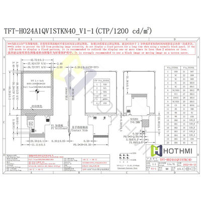 इंस्ट्रूमेंटेशन के लिए 3.3V MCU सनलाइट पठनीय TFT SPI 240x320 2.4 इंच