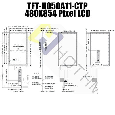 550cd/M2 MIPI TFT LCD टच स्क्रीन IC ST7701S 5 इंच TFT LCD मॉड्यूल
