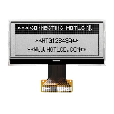 128X48 ग्राफ़िक COG LCD ST7565R-G | सफ़ेद साइड बैकलाइट/HTG12848A के साथ STN+ डिस्प्ले