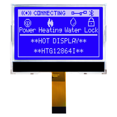 व्हाइट साइड बैकलाइट HTG12864I के साथ ग्लास एलसीडी डिस्प्ले पर 128X64 एसपीआई चिप