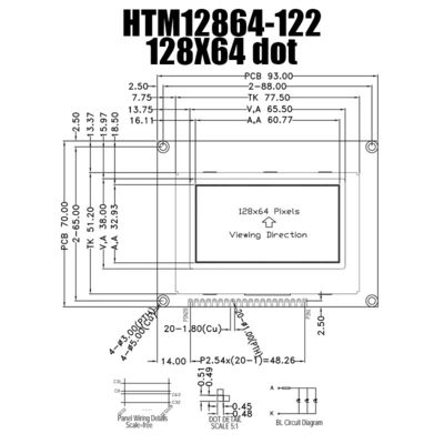 20PIN STN LCD डिस्प्ले ST7567 ड्राइवर IC 128X64 ग्राफिक मॉड्यूल