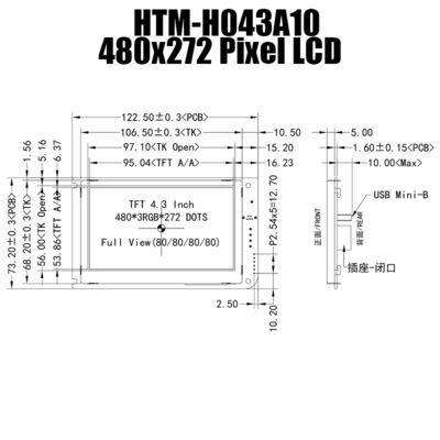 4.3 इंच यूएआरटी टीएफटी एलसीडी 480x272 एलसीडी नियंत्रक बोर्ड के साथ टीएफटी मॉड्यूल पैनल प्रदर्शित करें