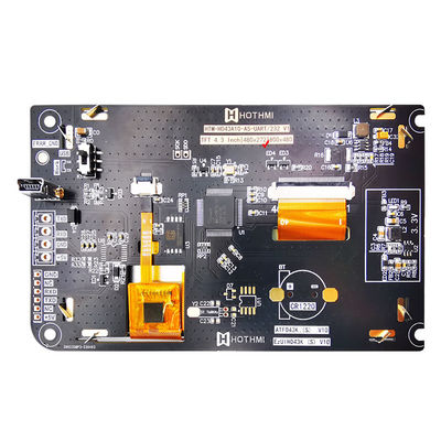 एलसीडी नियंत्रक बोर्ड के साथ 4.3 इंच यूएआरटी कैपेसिटिव टच स्क्रीन टीएफटी एलसीडी 480x272 डिस्प्ले