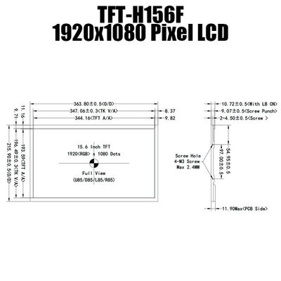 15.6 इंच आईपीएस 1920x1080 वाइड तापमान टीएफटी डिस्प्ले पैनल एलवीडीएस